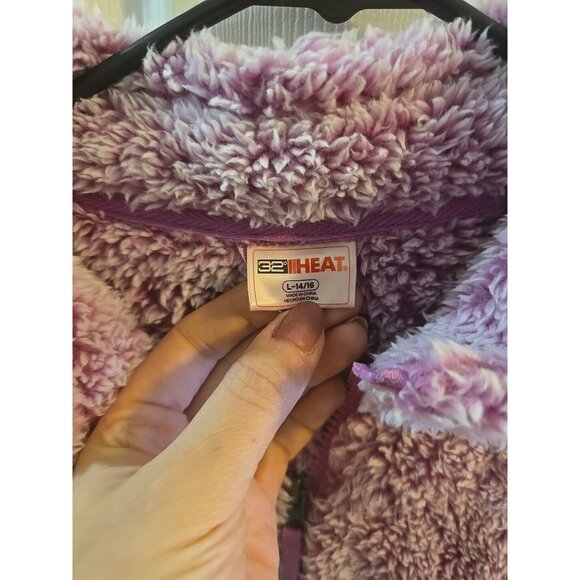 32 Degrees Heat Jacket Junior Girls Fuzzy Pink Full Zip Jacket. Large 14/ 16. - Picture 6 of 14